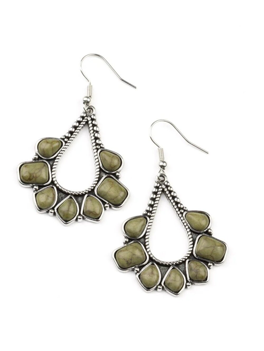 Paparazzi Mesa Trek Green Earrings